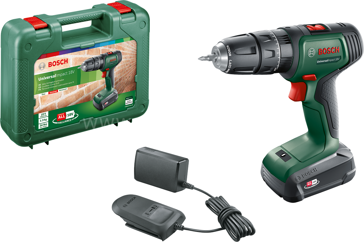 Bosch UniversalImpact 18 Tek Akülü Darbeli Delme Vidalama Makinesi (1 x 1,5Ah) 06039D4101