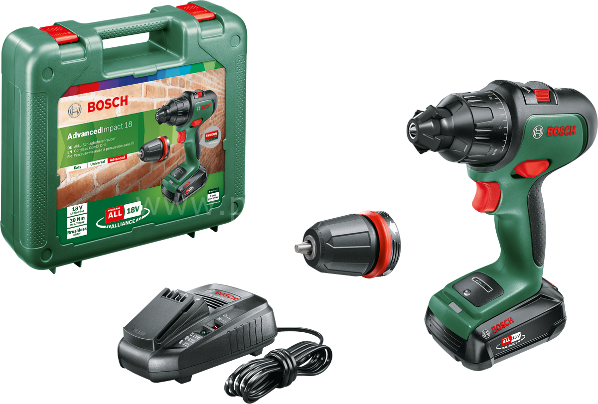 Bosch AdvancedImpact 18 Tek Akülü Darbeli Delme Vidalama Makinesi 18V  (1 x 2,5 Ah) + Şarj Cihazı AL 1830 CV 06039B5108