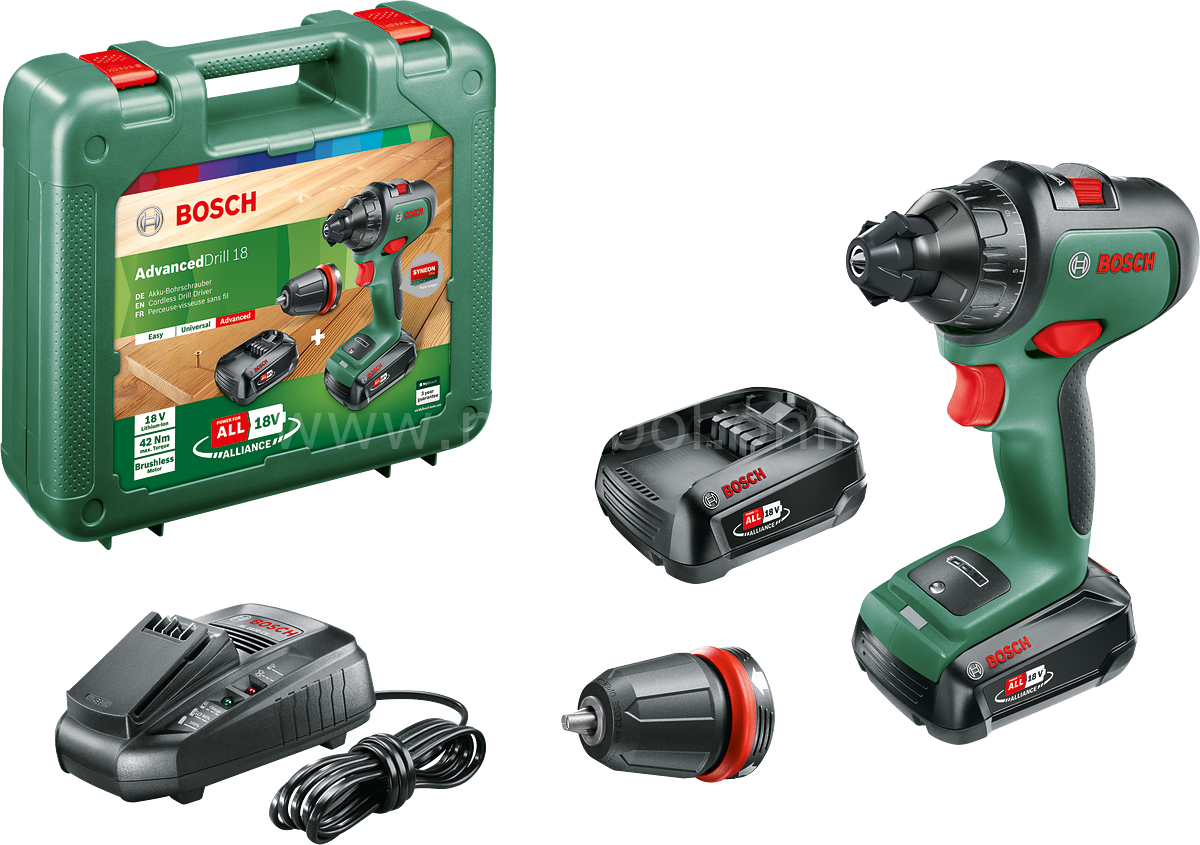 Bosch AdvancedDrill 18 Tek Akülü Delme Vidalama Makinesi 18V (1 x 2,5 Ah) + Şarj Cihazı AL 1830 CV 06039B5006