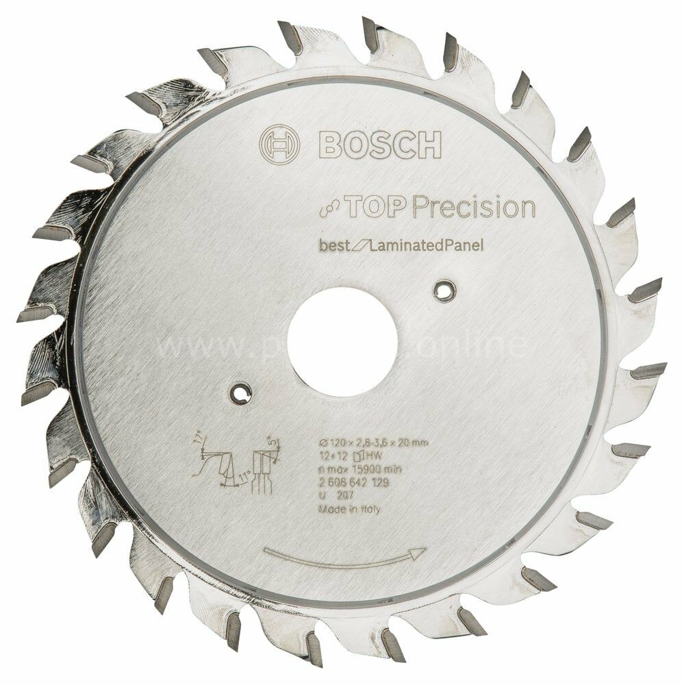 Bosch - Best Serisi Hassas Kesim Lamine Panel için Ön Çizme Bıçağı 120*20 mm 12+12 Diş 2608642129